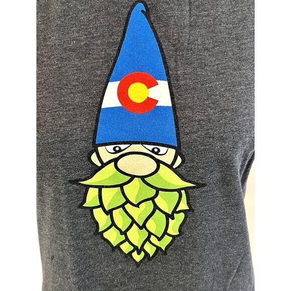 Colorado Hops Brewery Merch Gnome T-Shirt Pre-Owned Gray Beer Tee Small Unisex - Picture 2 of 8